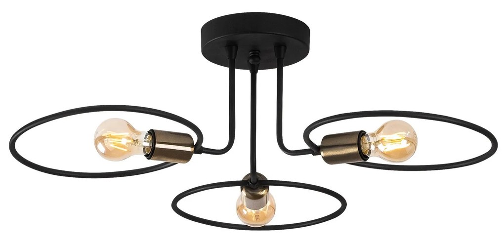 Candeeiro Chandelier Circle – Preto – 66 x 66 cm