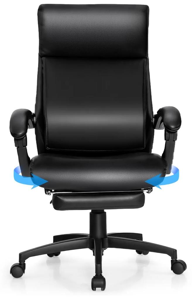 Cadeira de escritório ergonômica reclinável com apoio para os pés retrátil Cadeira giratória ajustável com altura de carga 150 kg 62 x 71,5 x 109-119