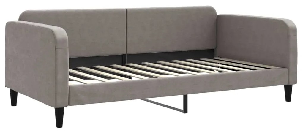 Sofá-cama com colchão 100x200 cm tecido cinzento-acastanhado