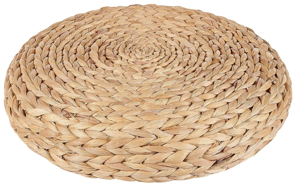 Almofada de chão em fibra de jacinto de água cor natural 40 x 10 cm WAHOO Beliani