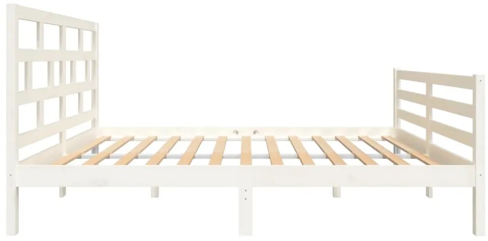 Estrutura de cama 140x200 cm madeira de pinho maciça branco