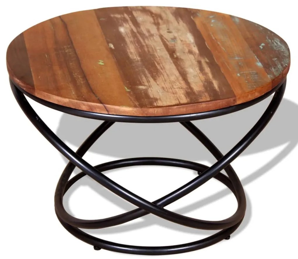 Mesa de centro 60x60x40 cm madeira reciclada maciça