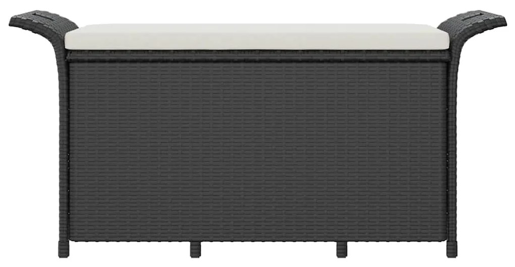 Banco de jardim com almofadão 116x46x57 cm vime PE preto
