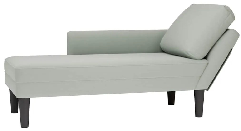 Chaise lounge c/ almofada/apoio de braços direito veludo