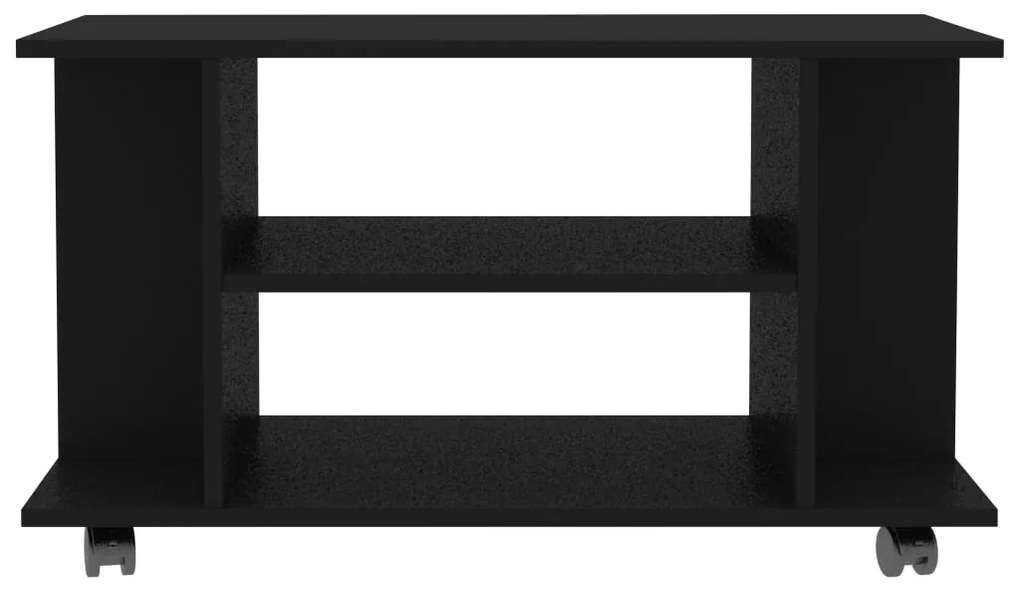 Móvel de TV com rodas 80x40x45 cm deriv.madeira preto