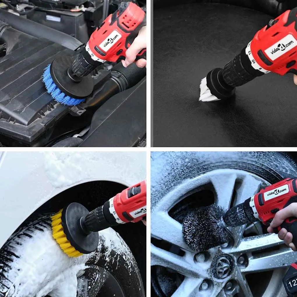 vidaXL Conjunto de Escovas para Carro Multicolor vime PE