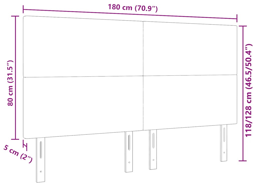 Cabeceira vidaXL Design Liso Creme 180 cm Tecido de Corduroy