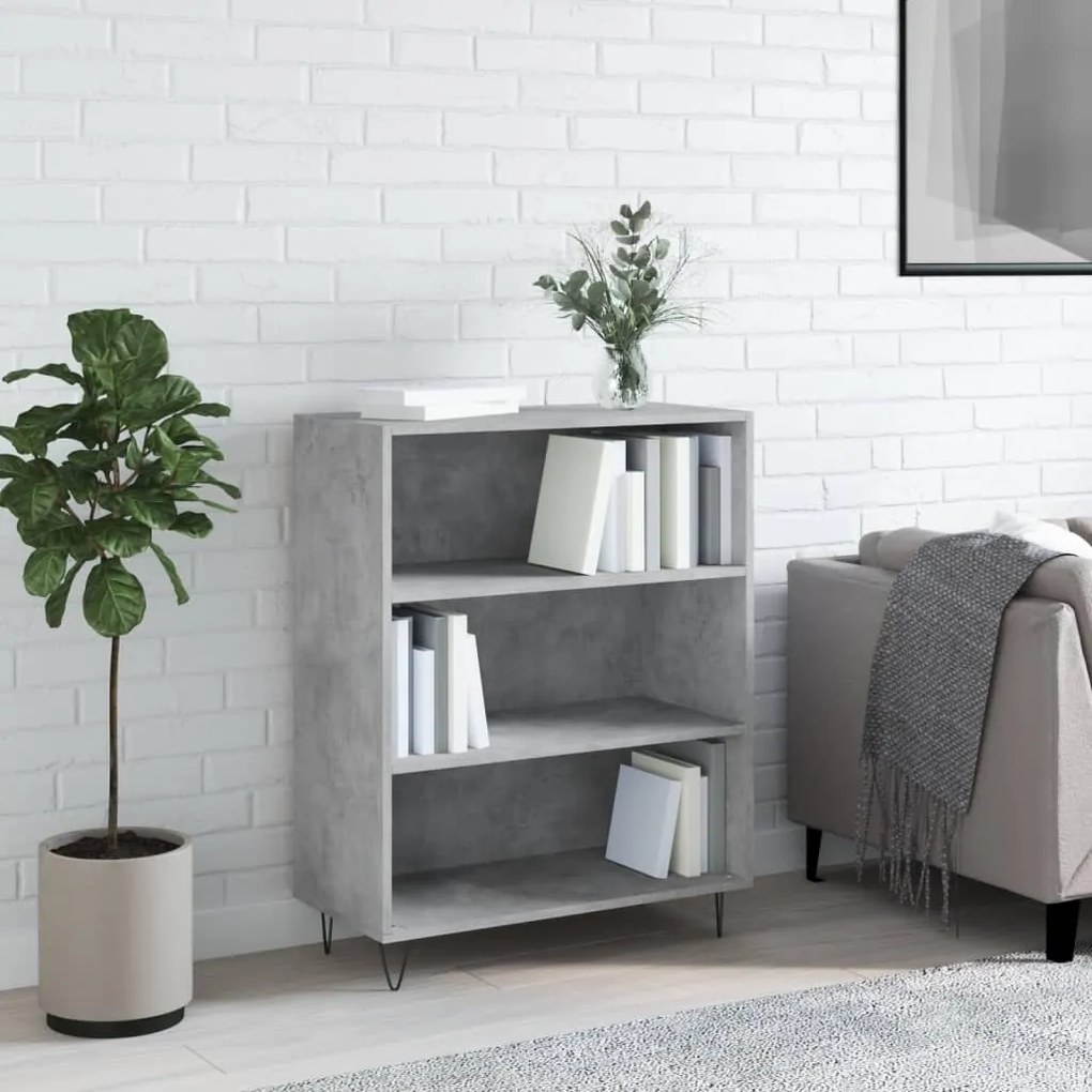 vidaXL Estante 69,5x32,5x90 cm derivados de madeira cinzento cimento