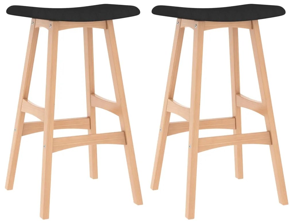 vidaXL Bancos de bar 2 pcs tecido preto