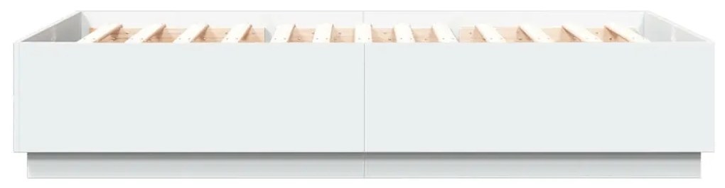 Estrutura cama c/ luzes LED 150x200 cm derivados madeira branco