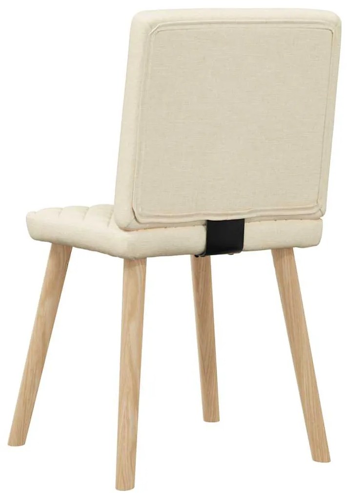 Cadeiras de jantar 4 pcs tecido cor creme