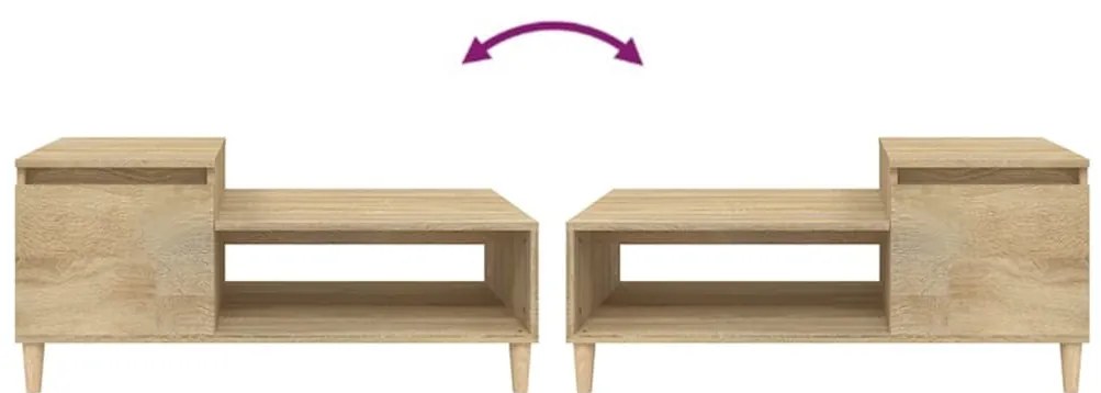 Mesa de centro 100x50x45 cm derivados madeira carvalho sonoma