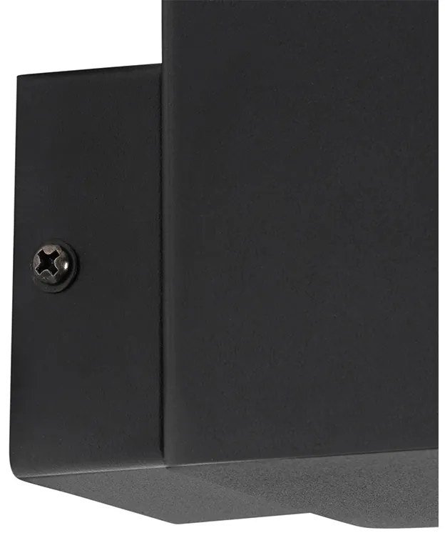 Candeeiro de parede exterior preto IP44 com sensor crepuscular - Dinamarca