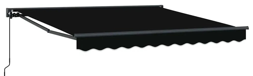 Toldo Retrátil Manual Preto 350x250 cm Poliéster