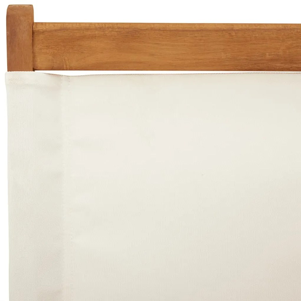 Cadeiras de jardim dobráveis 8 pcs tecido/madeira branco nata