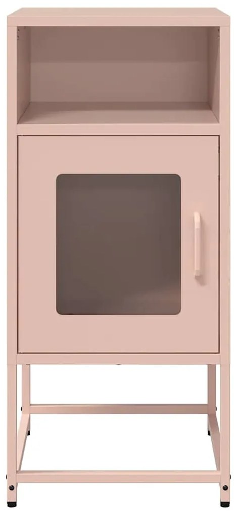 Mesa de cabeceira 36x39x78 cm aço laminado a frio rosa