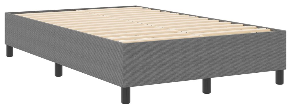 Cama Box com Estrado Cinza Claro 120x200 cm em Tecido Canelado