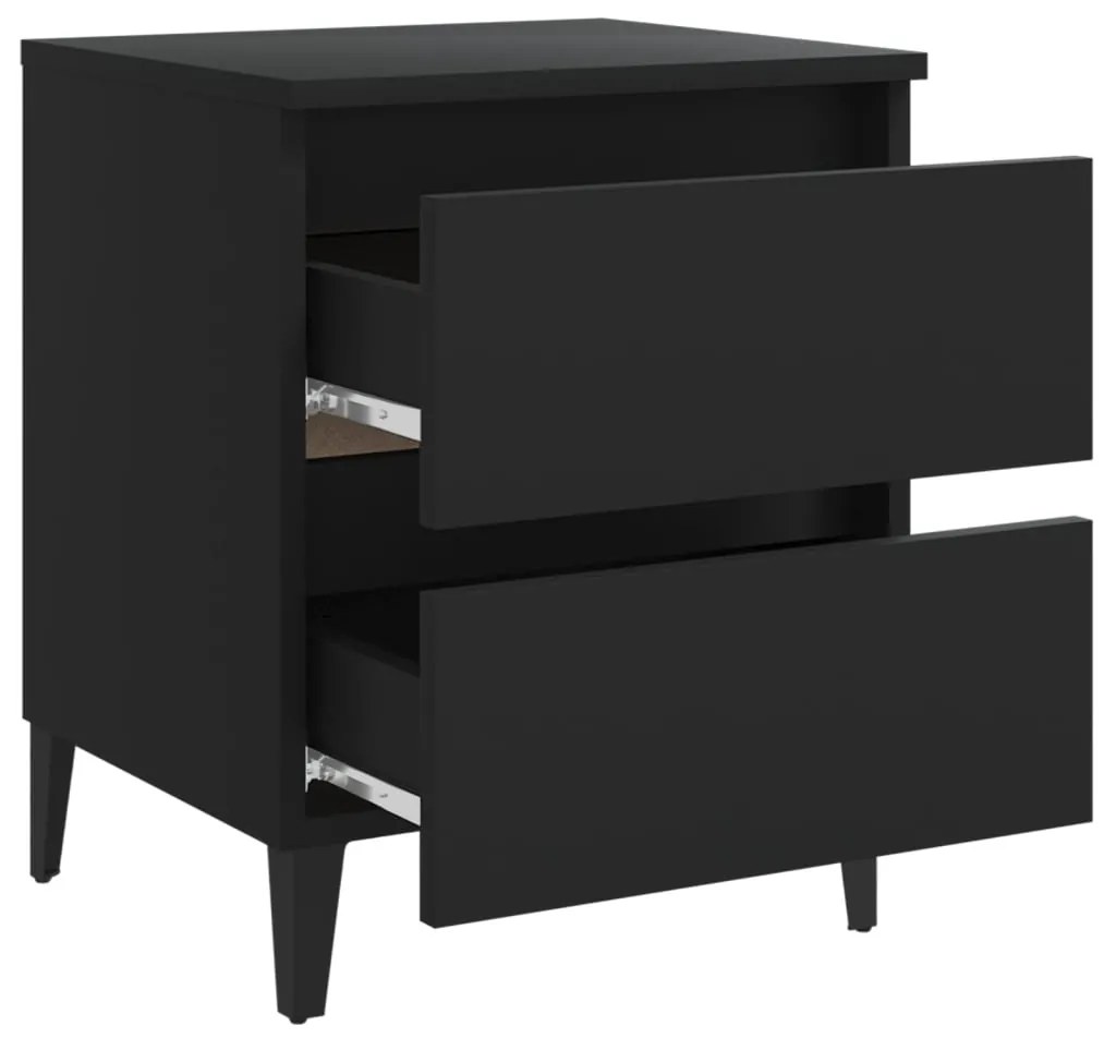 Mesa de cabeceira 40x35x50 cm derivados de madeira preto
