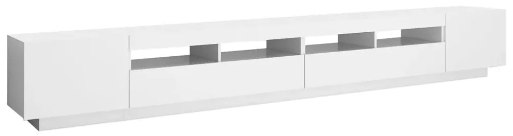 Móvel de TV com luzes LED 300x35x40 cm branco