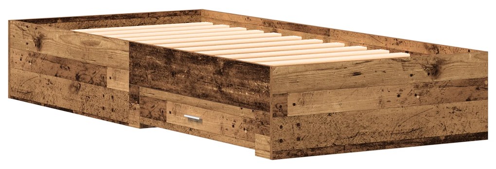 Cama vidaXL Madeira Velha 100x200 cm Madeira Ingenierada