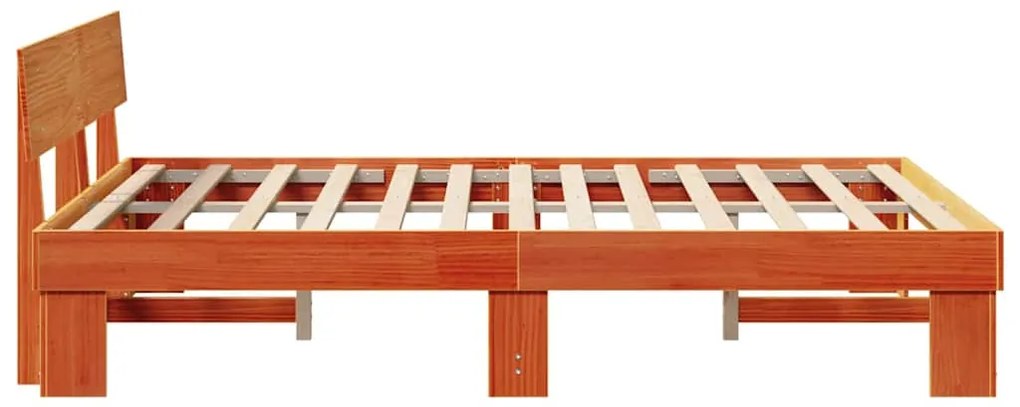 Estrutura da Cama com cabeceira Castanho-mel 150 x 200 cm