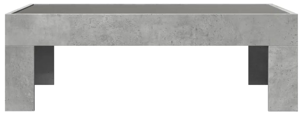 Mesa de centro luzes LED Infinity 90x50x30 cm cinzento cimento