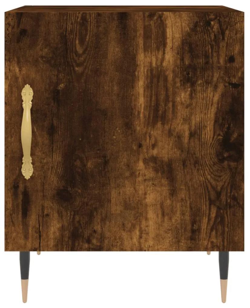 Mesa cabeceira 2pcs 40x40x50cm derivado madeira carvalho fumado