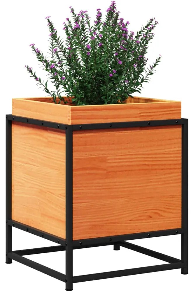 Vaso/floreira de jardim 40x40x50 cm pinho maciço castanho-mel