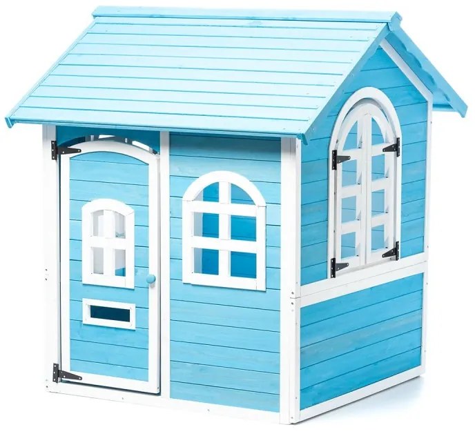 Casa de madeira sustentável para crianças Oceano 118cm x 115cm x 129cm Azul