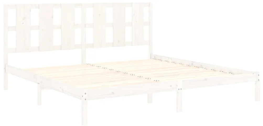 Estrutura de cama 200x200 cm pinho maciço branco