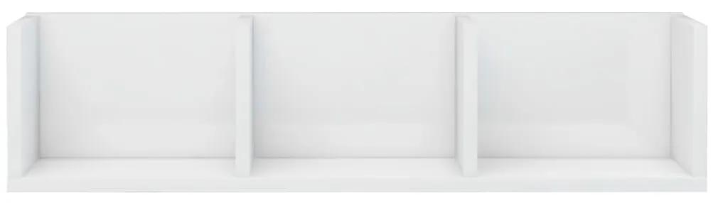 Prateleira parede CD 75x18x18cm contraplacado branco brilhante