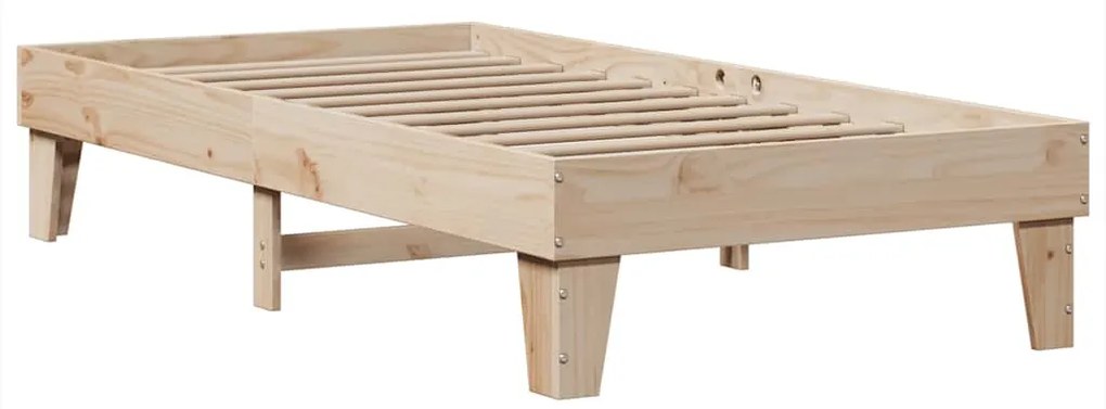 Cama com estante sem colchão 75x190 cm pinho maciço