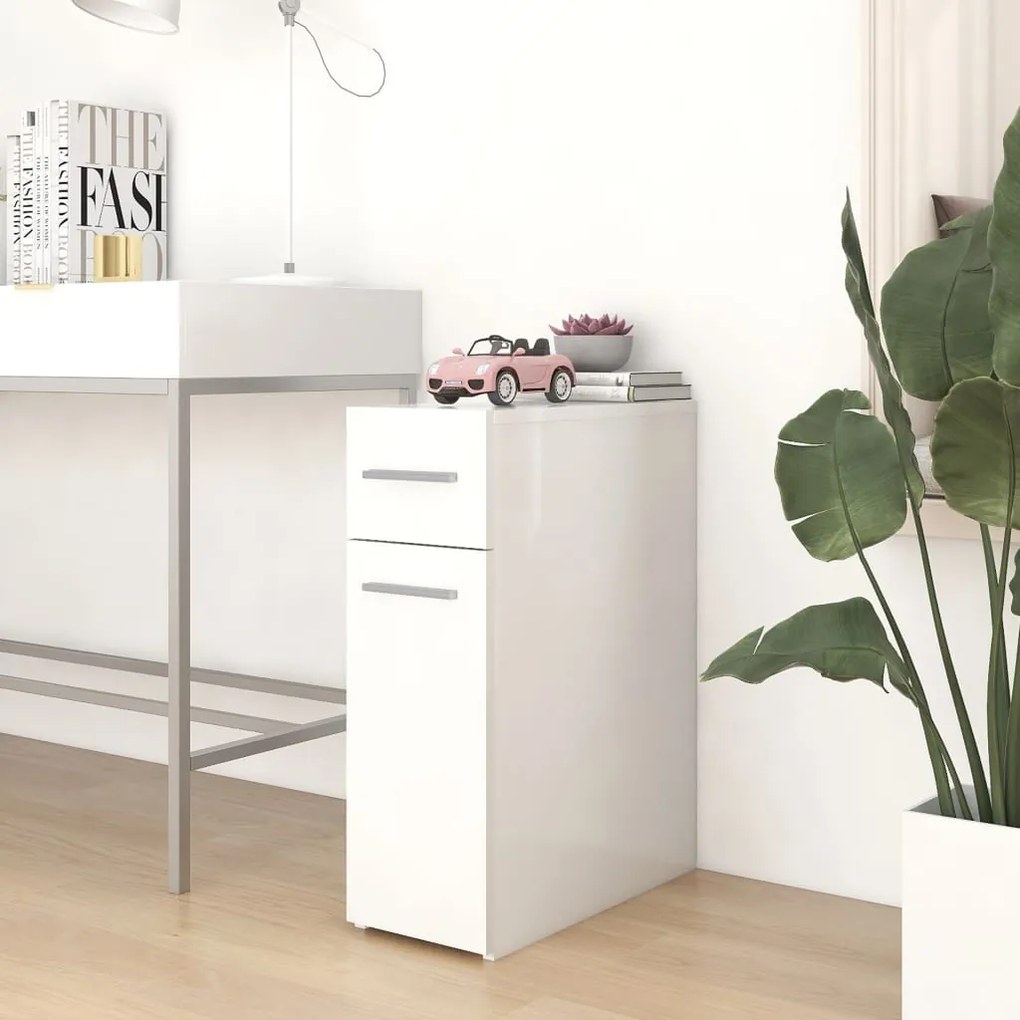 vidaXL Armário boticário 20x45,5x60 cm derivados de madeira branco