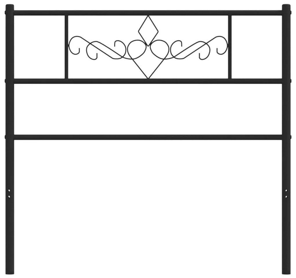 Cabeceira de cama 75 cm metal preto