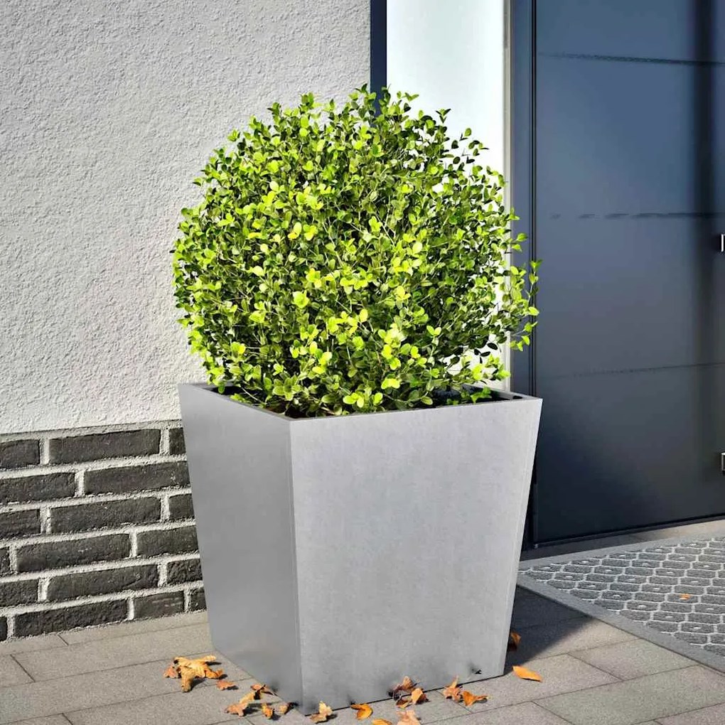 Vaso/floreira de jardim 50x50x50 cm aço galvanizado