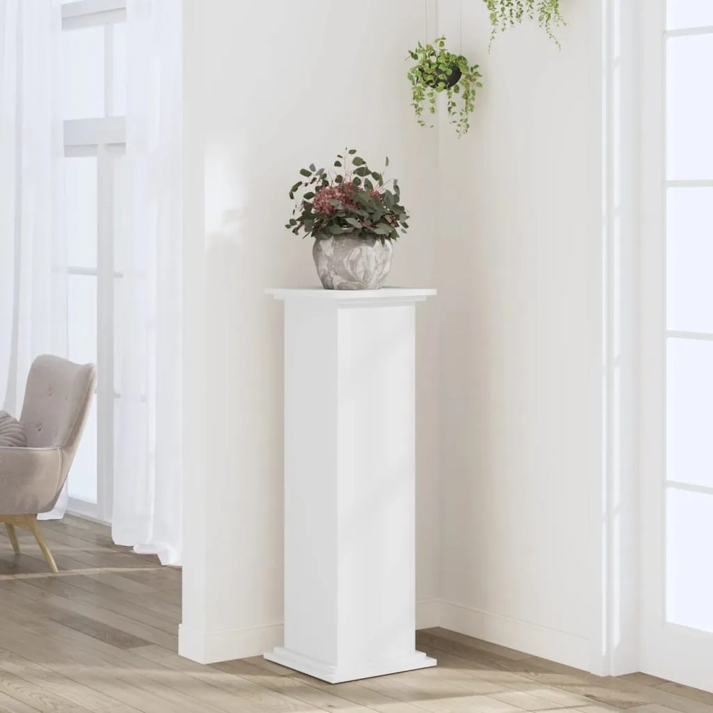 vidaXL Suporte para plantas 33x33x100 cm derivados de madeira branco
