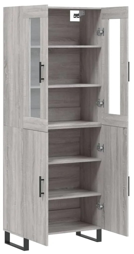 Armário alto 69,5x34x180 cm derivados de madeira sonoma cinza