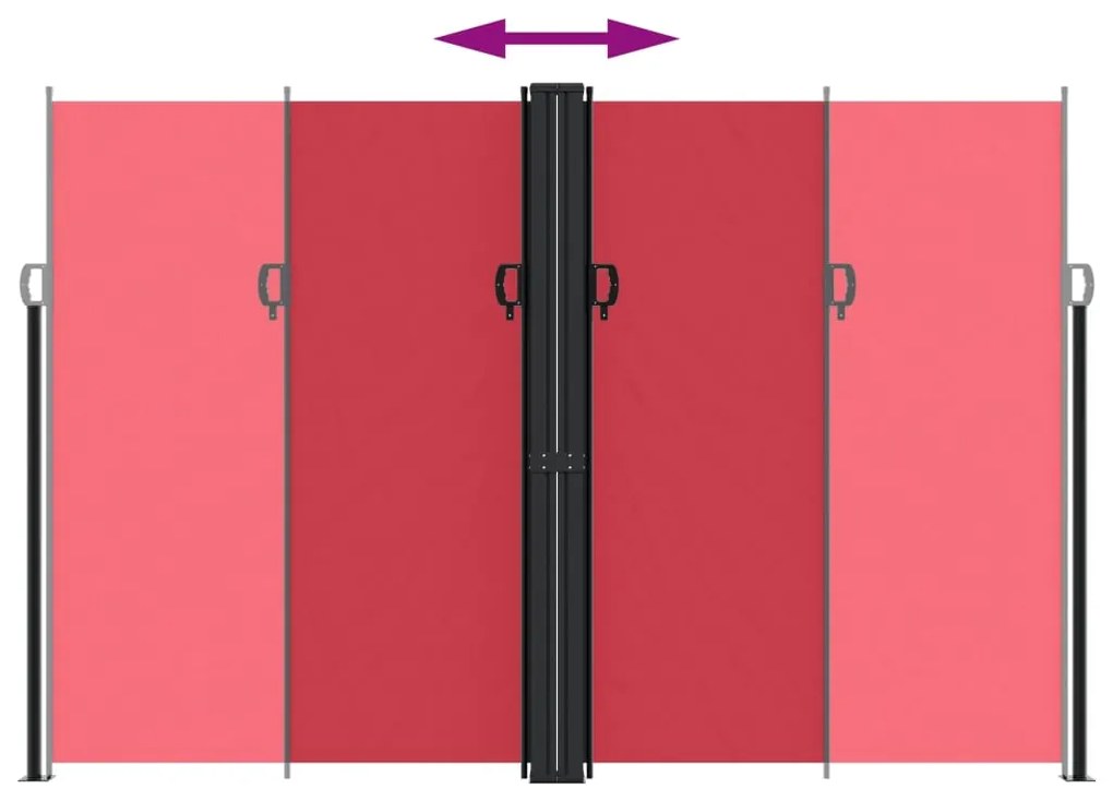 Toldo lateral retrátil 220x600 cm vermelho