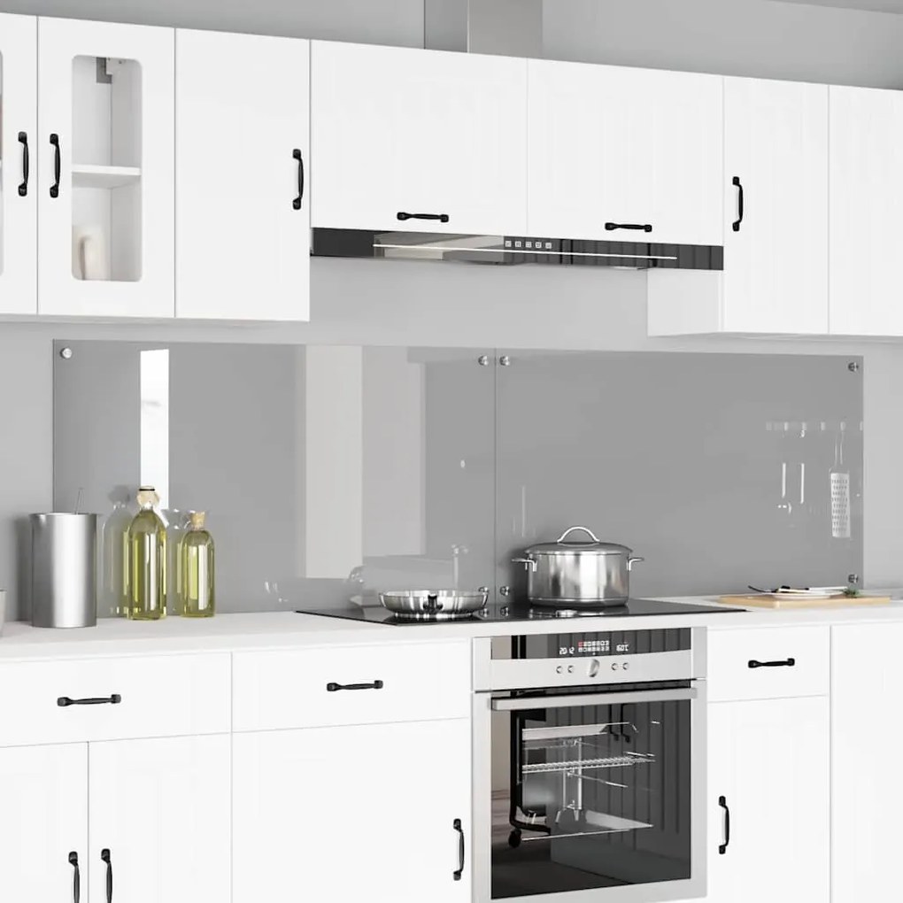 vidaXL Proteção de Cozinha 2 pcs Cinzento-claro 110 x 60 cm
