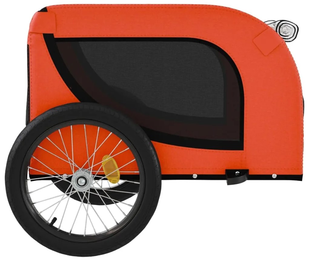 Reboque bicicleta p/ animais tecido oxford/ferro laranja/preto