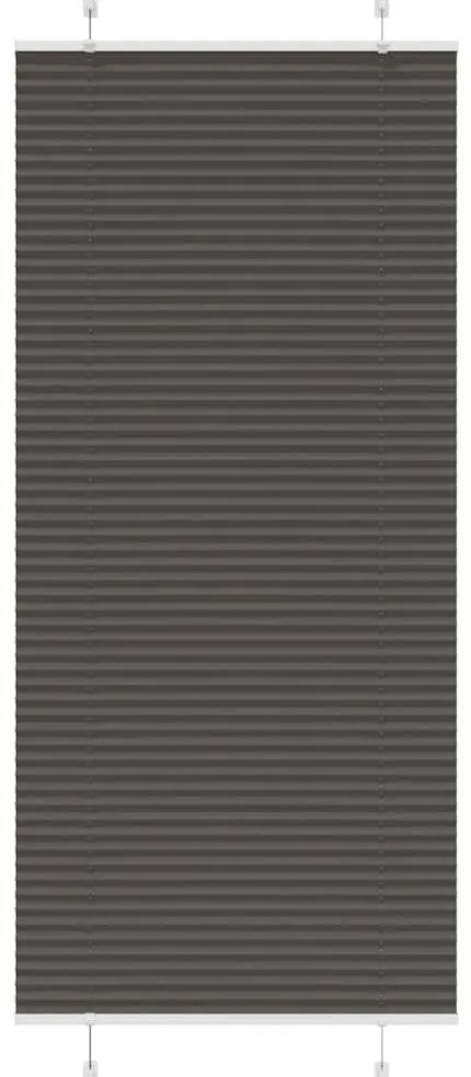 vidaXL Preto Plissada Cega 90x200 cm Largura Tecido 89,4 cm Poliéster