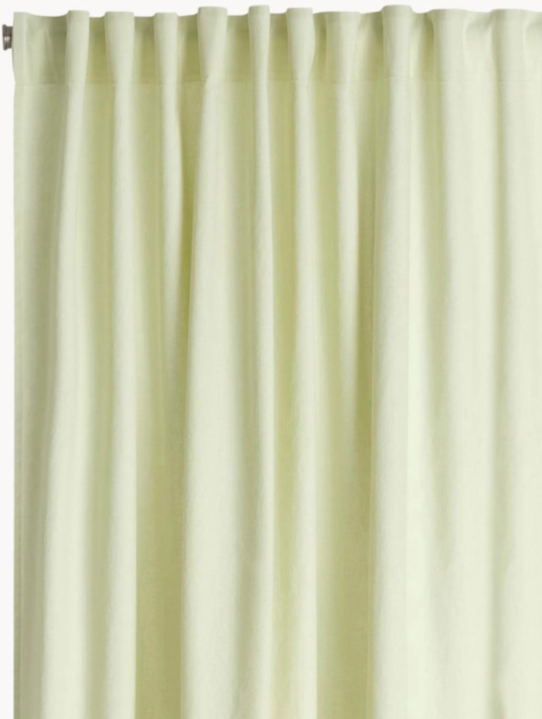 Cortinas transparentes em algodão com multi-banda Lina, conjunto de 2