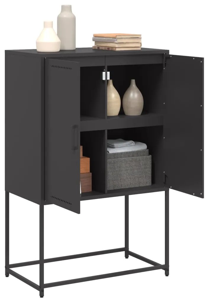 Aparador alto 68,5x38,5x107 cm aço preto