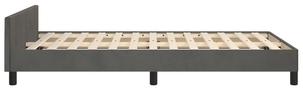 Estrutura de cama sem colchão 120x190 cm Veludo cinza escuro