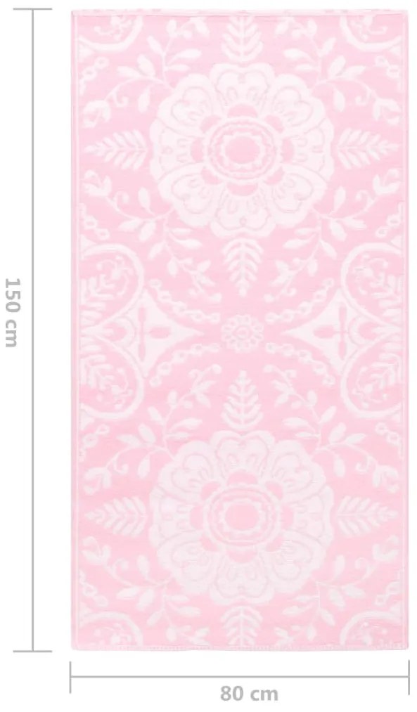 Tapete de exterior 80x150 cm ARAKIL PP cor-de-rosa