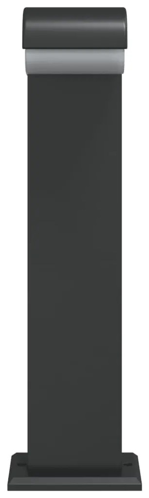 Candeeiros de chão p/ exterior 3pcs 50cm alumínio fundido preto