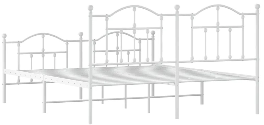 Estrutura de cama com cabeceira e pés 160x200 cm metal branco