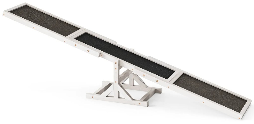 Conjunto de brinquedos de gangorra de agilidade para cães de madeira e exercícios para cães, brinquedo de corrida, equipamento de treinamento de equilíbrio amarelo