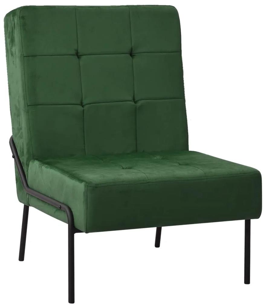 325772 vidaXL Cadeira de descanso 65x79x87 cm veludo verde-escuro