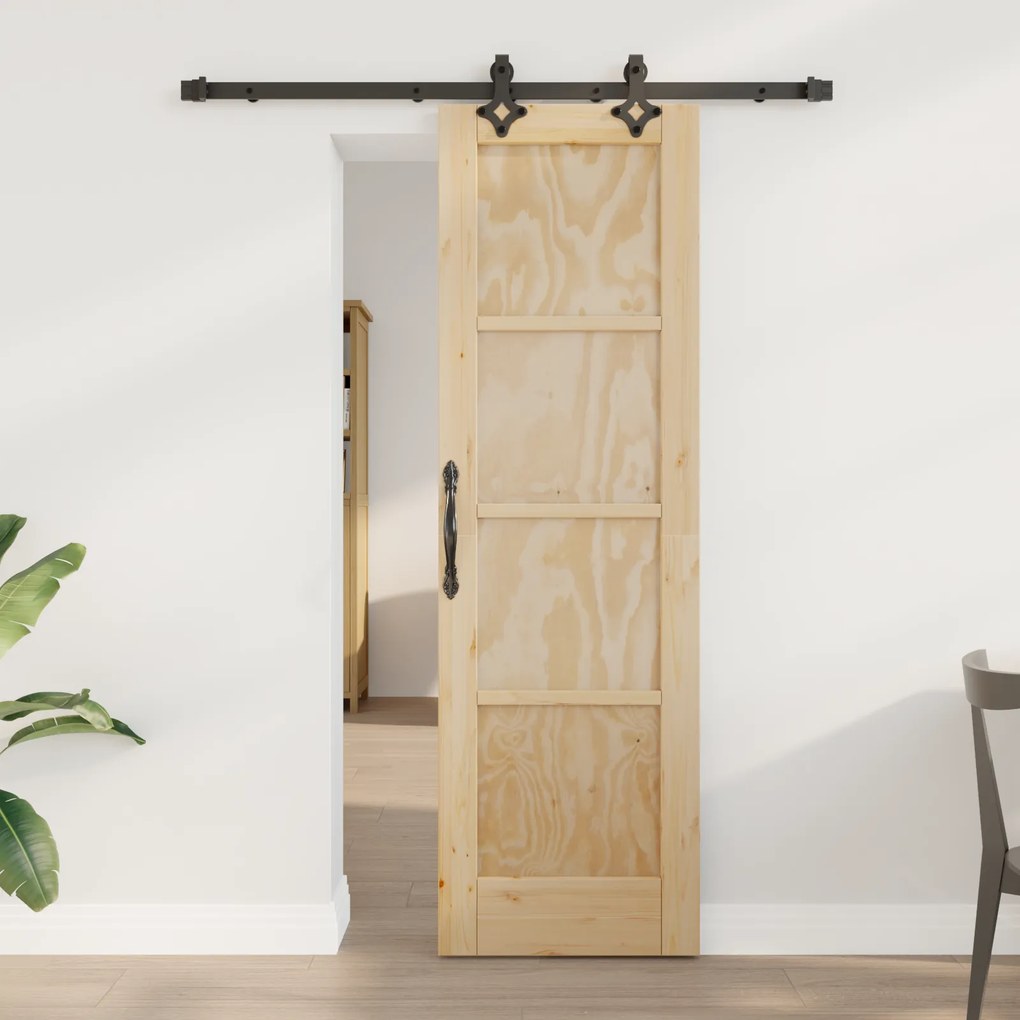 vidaXL Porta Deslizante com Conjunto de Hardware "ORKDAL" de Madeira Maciça de Pinus